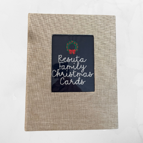 Personalized Card Album with Embroidered Front Cover